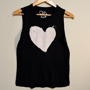 Chaser Black with White Heart Tank Top